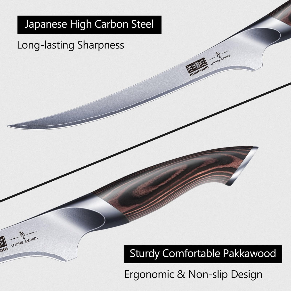 HOSHANHO Fillet Knife 9 Inch, Super Sharp Boning Knife in High Carbon Stainless Steel, Professional Japanese Fish Knives for Meat Poultry Cutting