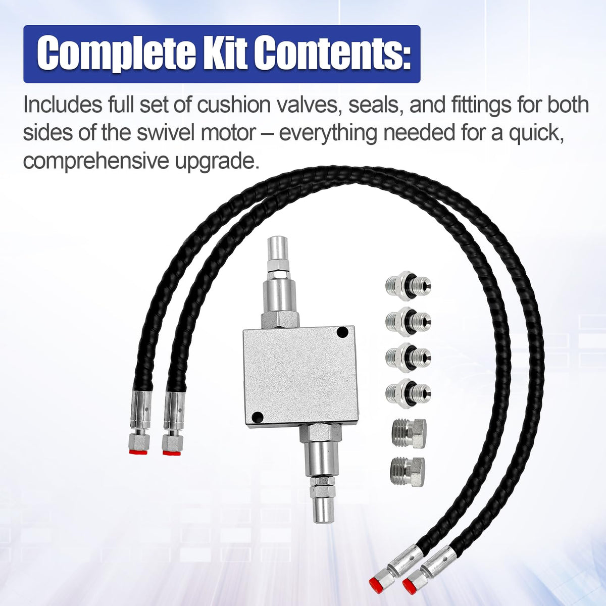 Blrack Mini Excavator Cushion Valve Kit Complete with Hydraulic Swivel Motor Buffer Valves for 1/4" Hose Systems Replace 1/4" M14x1.5