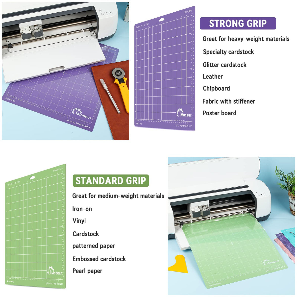 IModeur 10 Pack Cutting Mats -12"x12" Cutting Mats for Cutting machine Accessories - Mats for Explore Air 2/ Maker 2/3