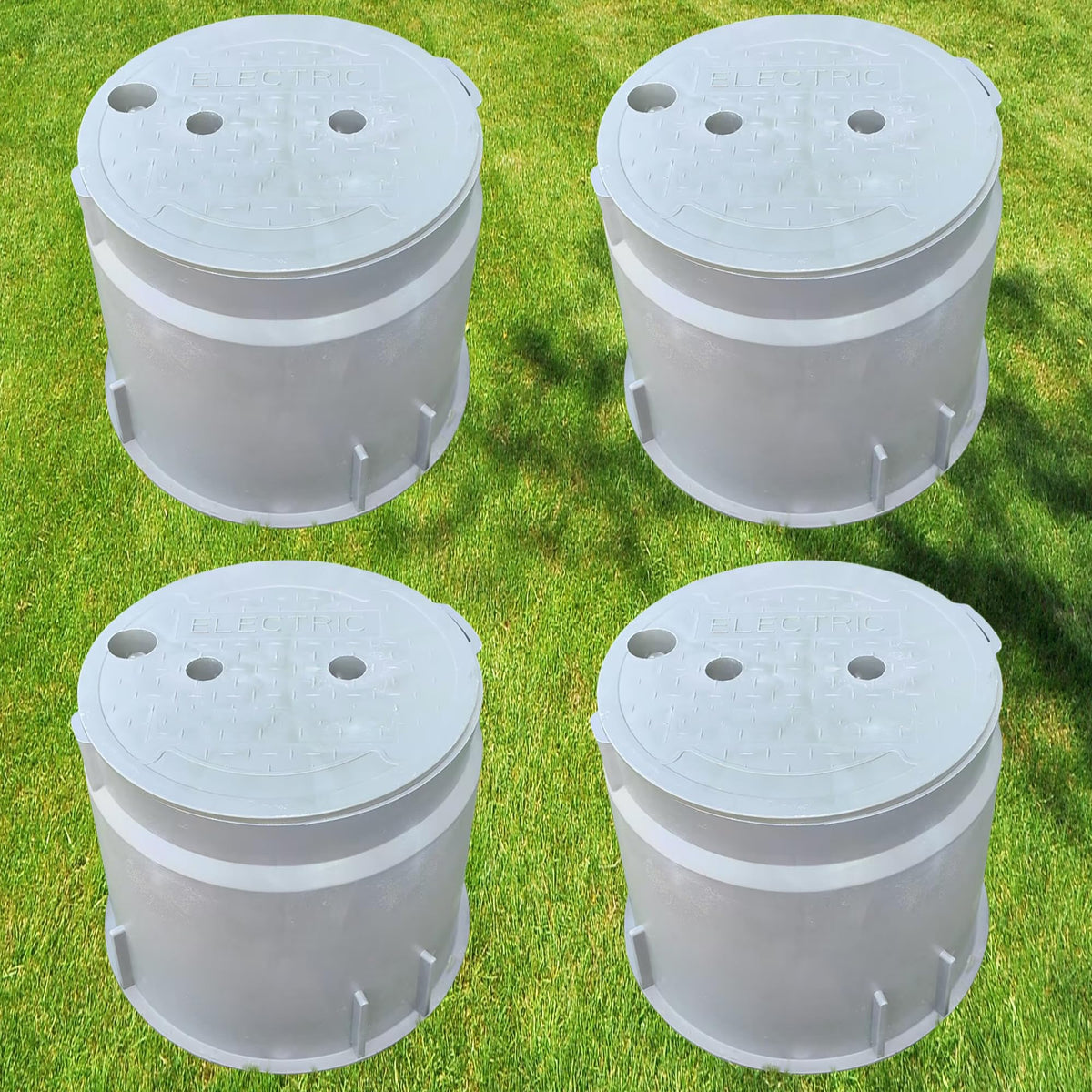 (Dia 10" * 4 Pack) Yariwiz 10 inch Underground Electrical Junction Box In Ground Inground Splice Pull Quazite Plastic Boxes
