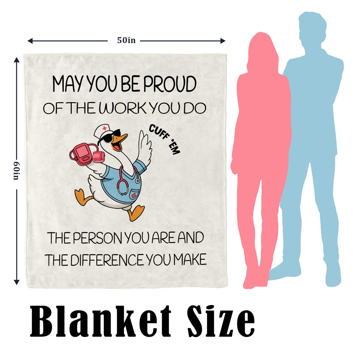 Zlomjro Funny Gifts for Nurses Female, Nurse Blanket, Certified Nurses Day/Week Gifts, RN/LPN/Appreciation Gift for Women, Nursing Graduation Gift, Cozy Warm Throw Blanket 60" X 50"