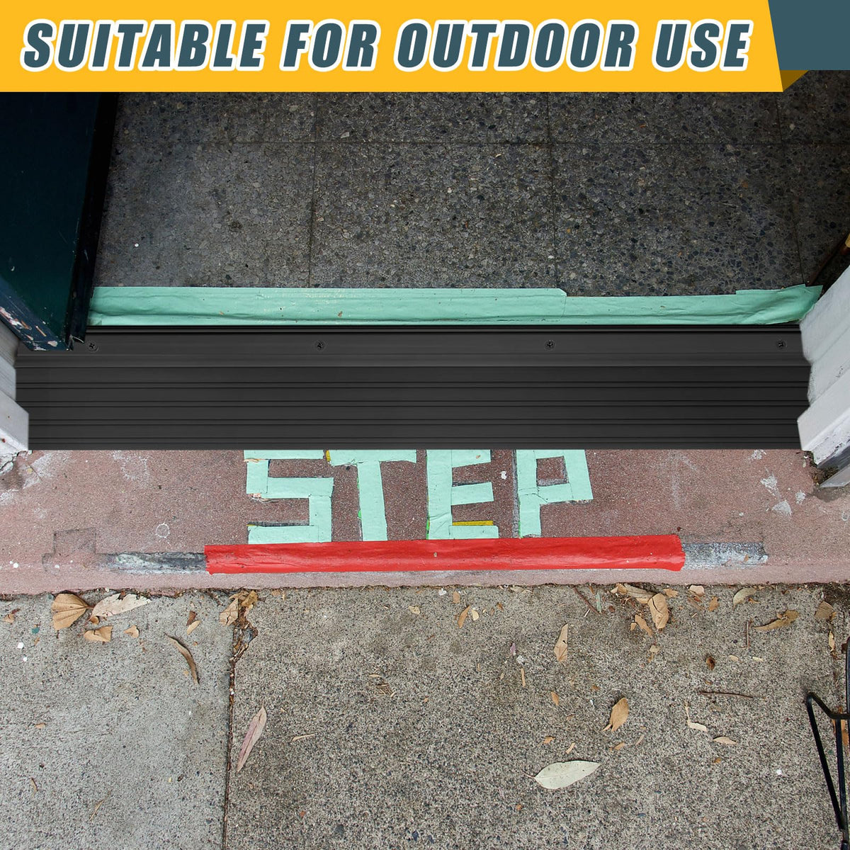 Blulu 36" Aluminum Exterior Door Threshold 5 5/8" Swing Threshold Black Heavy Duty Aluminum Door Sill Pan for Weatherproof & Easy Install for Residential/Commercial Use (1 Pcs)