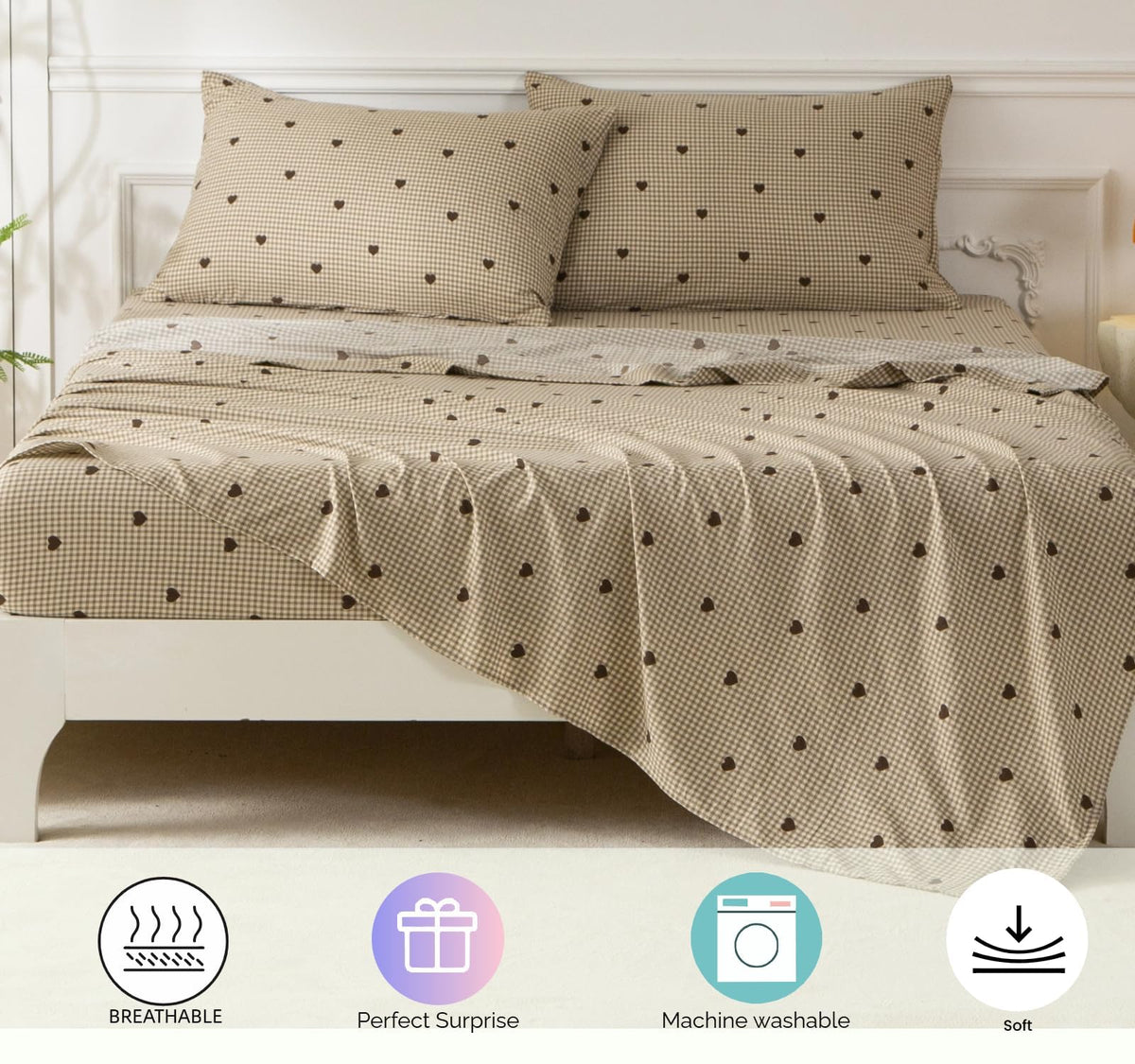 SDY 7 Piece Plaid Comforter and Sheet Set,Twin Size Gingham Bedding Set,Super Soft Microfiber with 1*Comforter,1* Flat Sheet, 1*Fitted Sheet,2*Pillowcases and 2*PillowcaseShams for Man Woman Adult