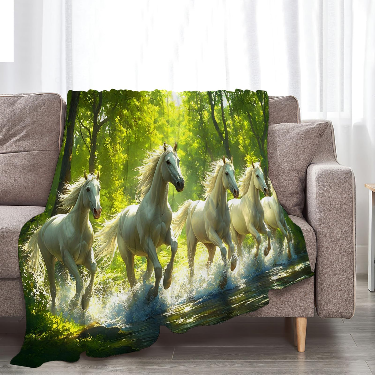 Tijuboni Horses Throw Blanket Horse Gifts for Girls Boys Women Men Kids Adults Soft Flannel Fleece Blanket for Couch Sofa Bed Home Decor 40"x50"