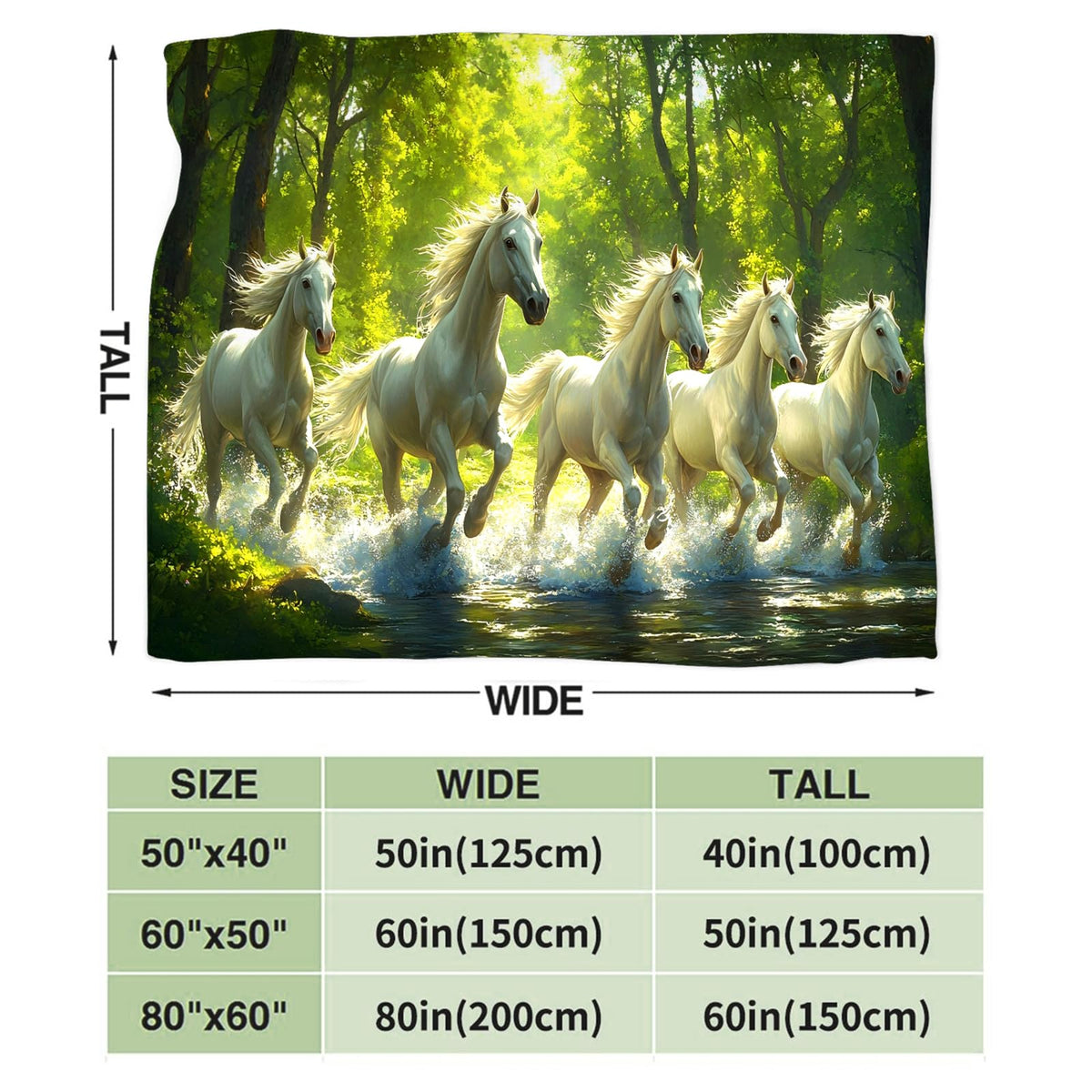 Tijuboni Horses Throw Blanket Horse Gifts for Girls Boys Women Men Kids Adults Soft Flannel Fleece Blanket for Couch Sofa Bed Home Decor 40"x50"