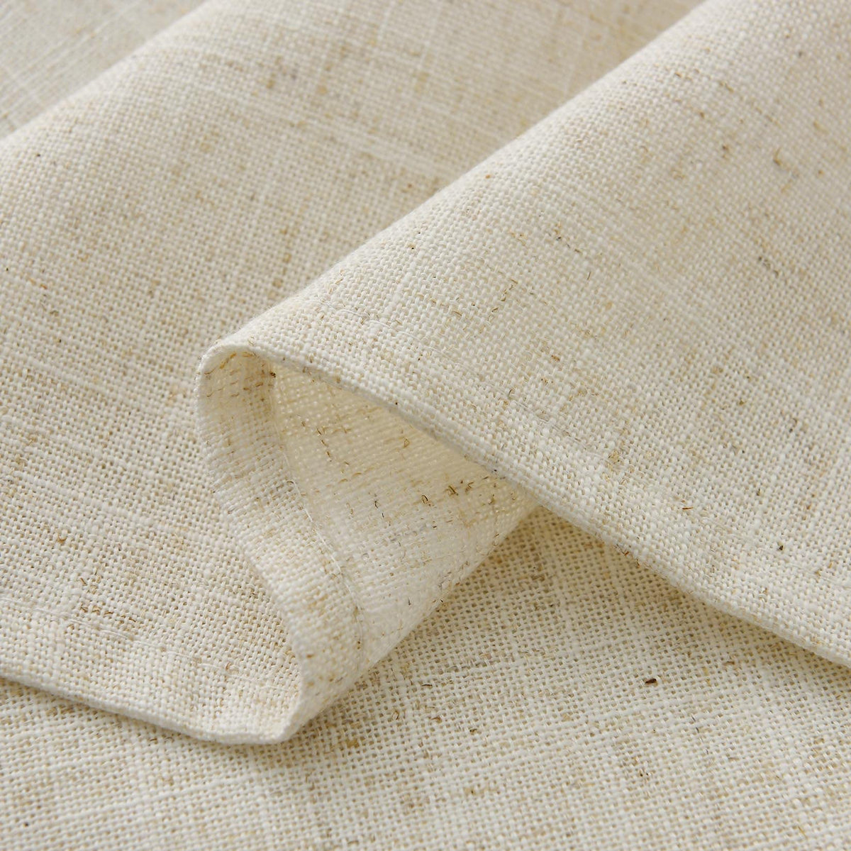 Valea Home Linen Curtains Panel 84 inch Long Light Filtering Rod Pocket Crude Drapes for Bedroom Living Room Farmhouse Window Treatment Panels, Natural, 1 Panel