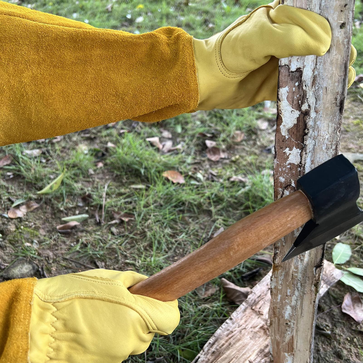 luvaswel Thorn Proof Gardening Gloves, 100% Cowhide Comfortable Breathable for Rose Pruning, Cactus Handling and Gardening