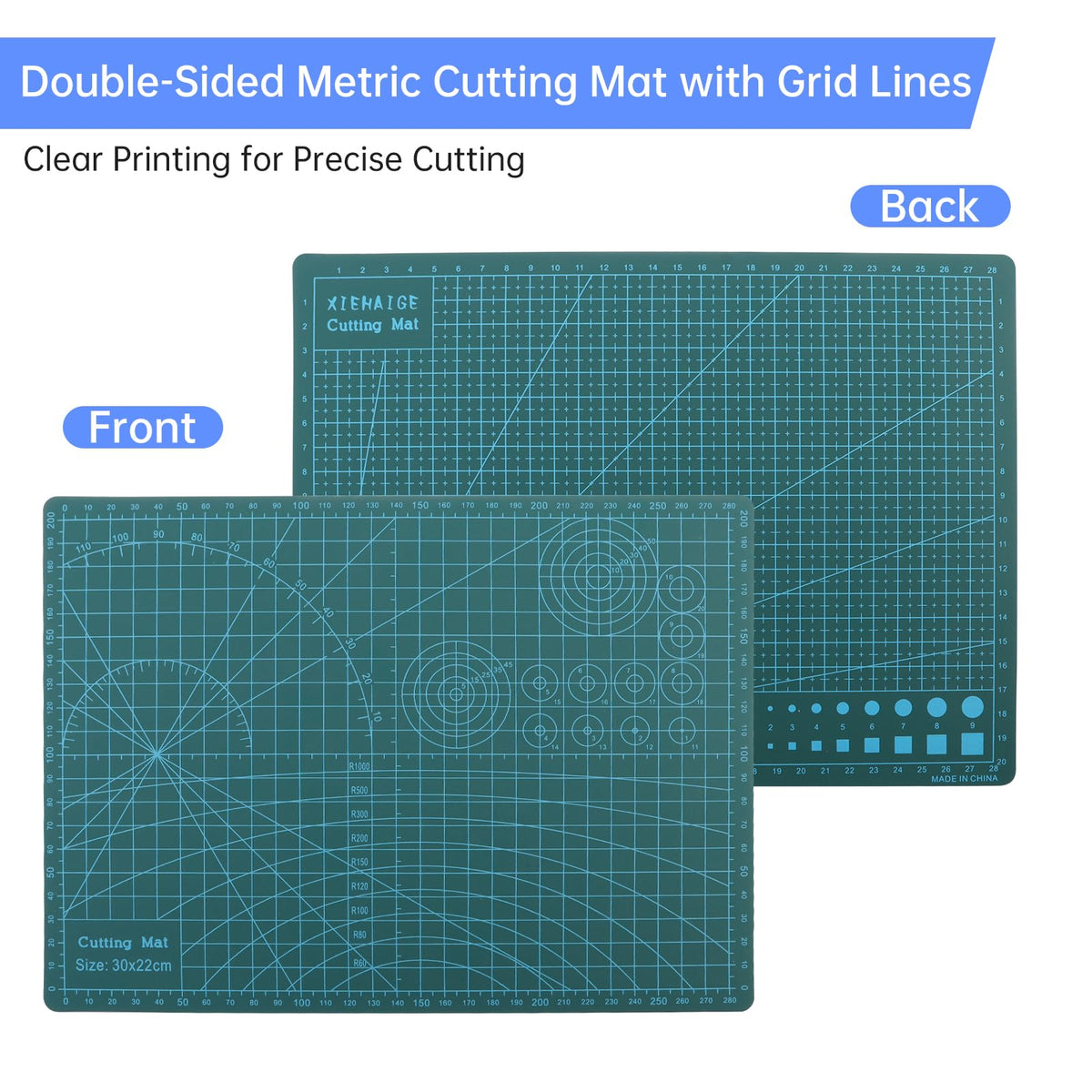 Smgda Rotary Cutter Set, 45mm Fabric Cutter, A4 Cutting Mat 11.8x8.6inch, Dual Scale Quilting Ruler and Craft Knife Set, Ideal for Crafting, Sewing, Scrapbooking, Patchworking