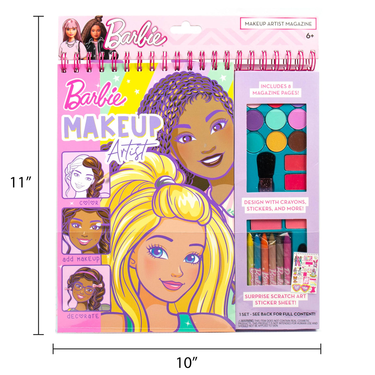 Horizon Group USA Barbie Magazine - Create Hair & Makeup Looks with 130+ Stencils, 180+ Stickers, Crayons & Pretend Makeup