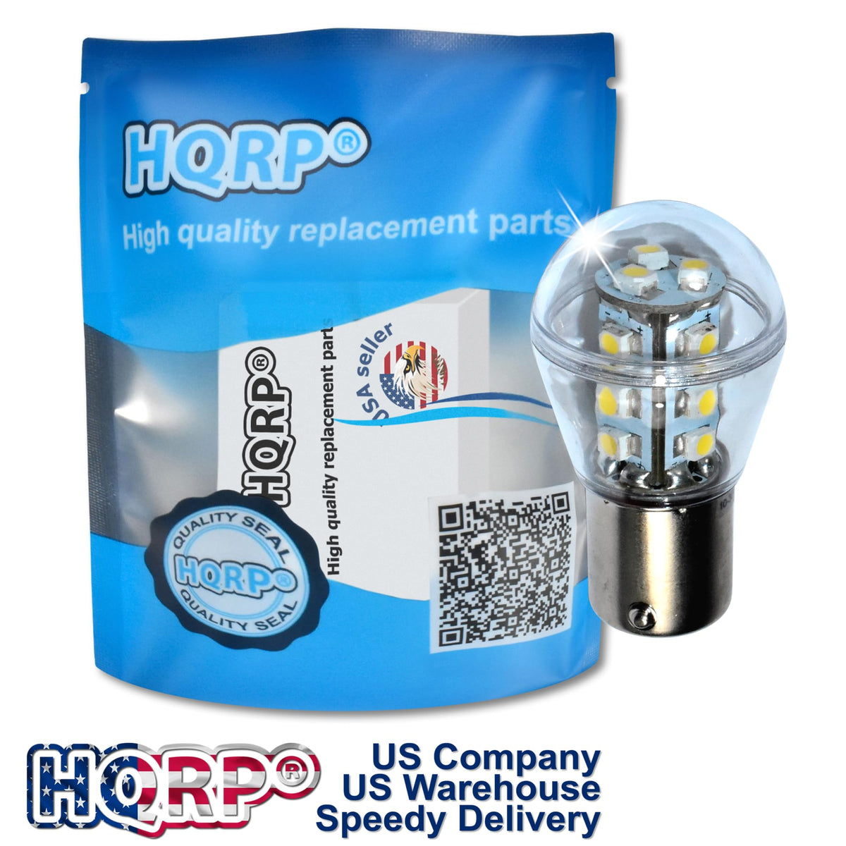 HQRP Headlight LED Bulb 2-Pack for John Deere Tractors 5200-5500, Model 887774405201705, 2 Count