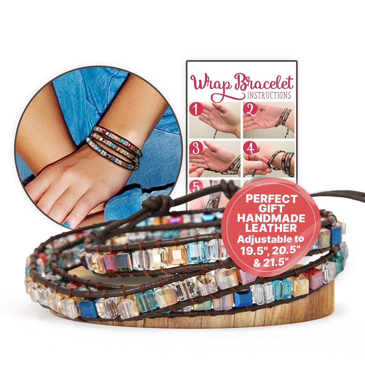 SPUNKYsoul 3 Wrap Dazzling Multi Color Crystal Leather Bracelet Collection