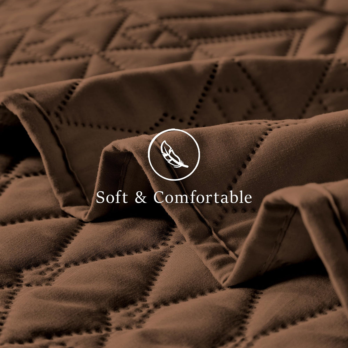 akkialla Full/Queen Size Quilt Bedding Set,Brown Lightweight Microfiber Soft Bedspread,Modern Style Geoetric Pattern Coverlet Set for All Seasons,3 Piece(1 Quilt,2 Pillow Shams)