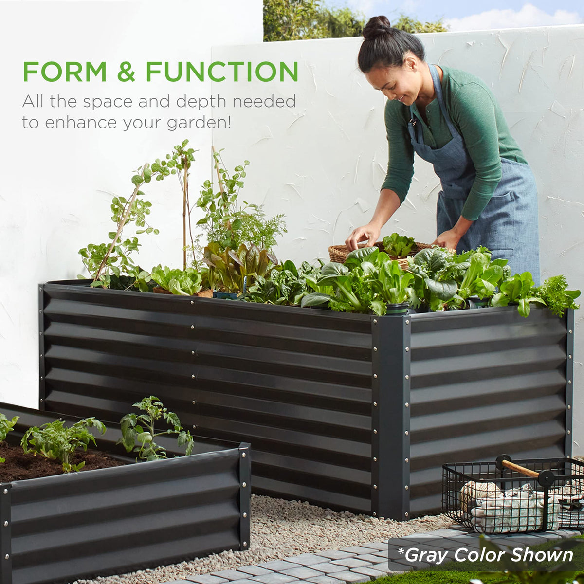 Best Choice Products 6x3x2ft Outdoor Metal Raised Garden Bed, Deep Root Box Planter for Vegetables, Flowers, Herbs, 269 Gallon Capacity, 100% Non Toxic Materials - Black