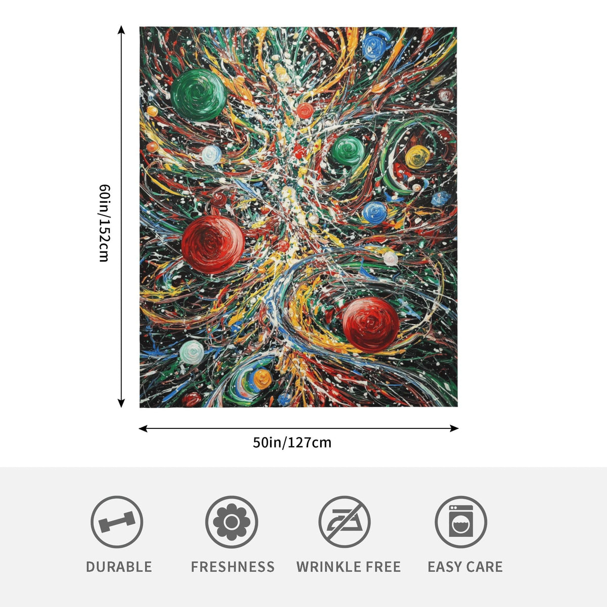 Artistic Christmas Candy Flannel Throw Blanket Soft Cozy Blanket for Living Room Couch Sofa Bed 50 x 60 Inches