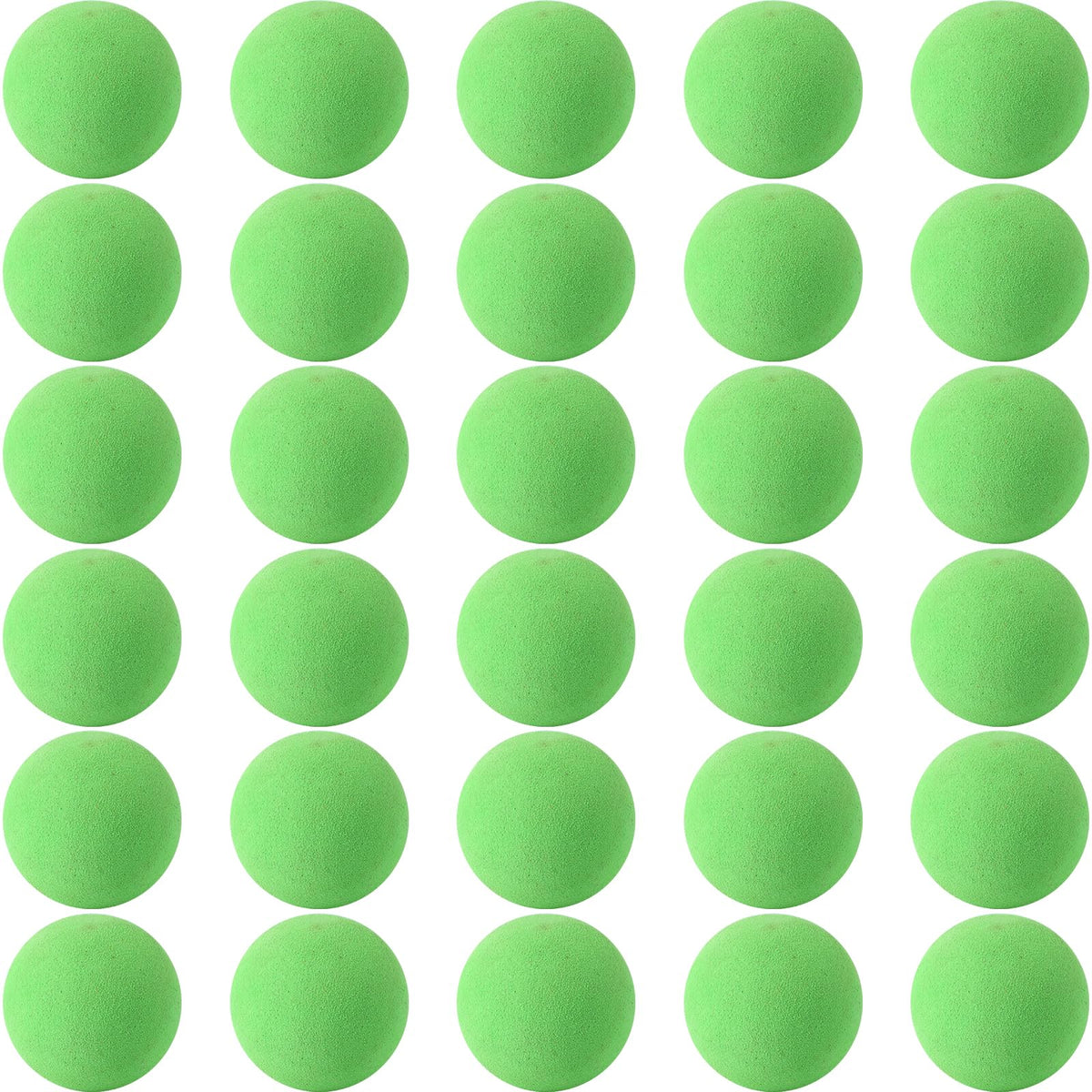 kymqlyw 30 Pcs Assorted Mini Soft Foam Balls - Lightweight Play Balls for Crafts, Birthday Party Favors, Carnival Prizes (Green)