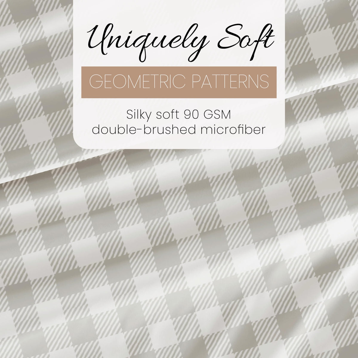 Linen Market 4 Piece Full Bedding Sheet Set (Light Gray Plaid) - Sleep Better Than Ever with These Ultra-Soft & Cooling Bed Sheets for Your Full Size Bed - Deep Pocket Fits 16" Mattress