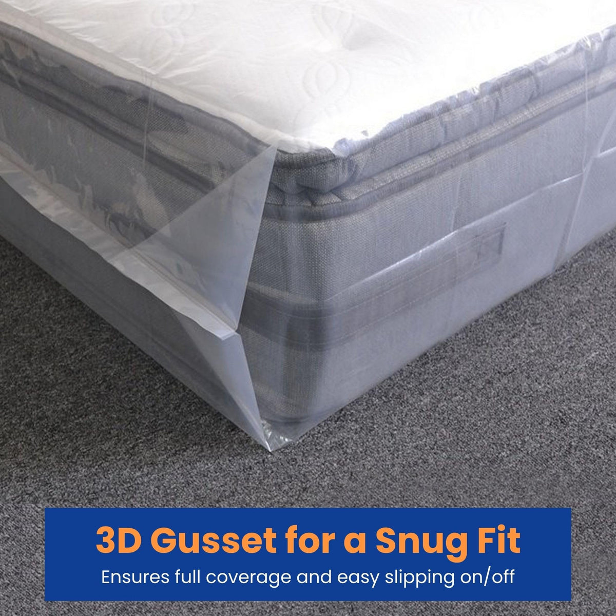 VICMORE Queen Mattress Bags 2-Pack for Moving & Storage - 1.5 Mil Clear Plastic Queen Mattress Moving Bags, Dust Protection