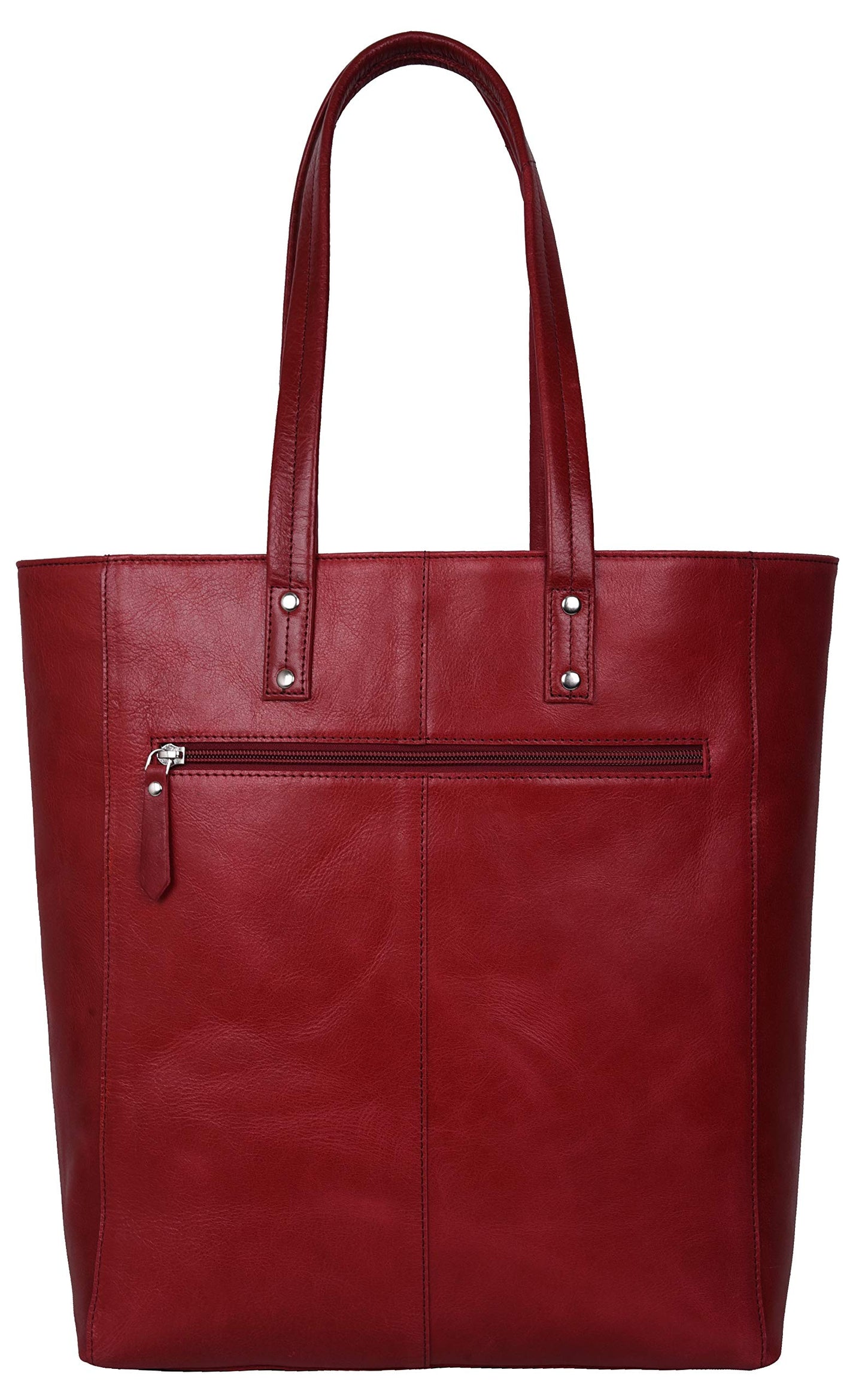 ANTONIO VALERIA Ava Red Crunch Aniline Leather Tote/Top Handle Shoulder Bag for Women