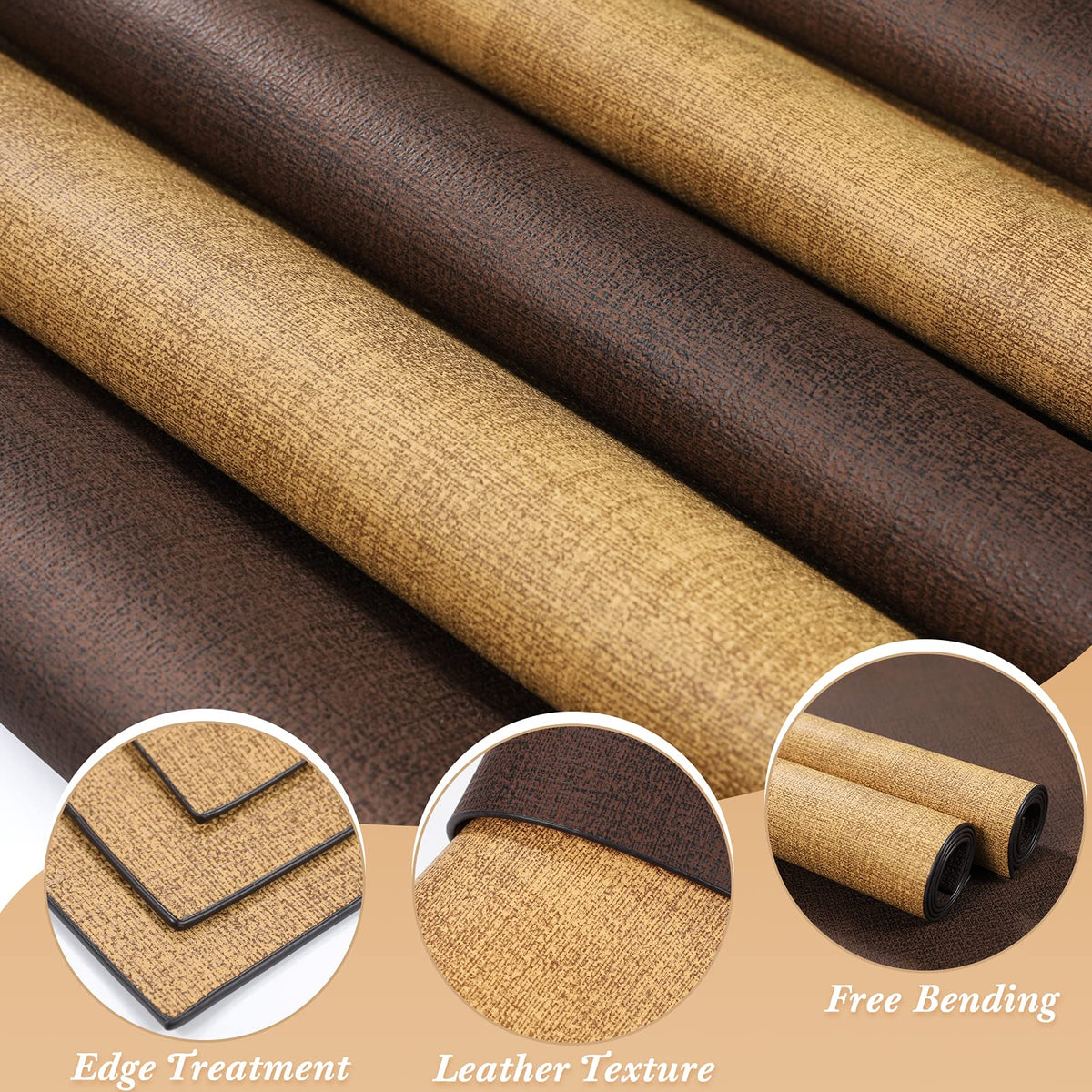 SUEH DESIGN Leather Placemats Set of 6 Reversible Table Mats Heat Resistant Waterproof No-Slip Place Mats for Dining Table Kitchen Parties