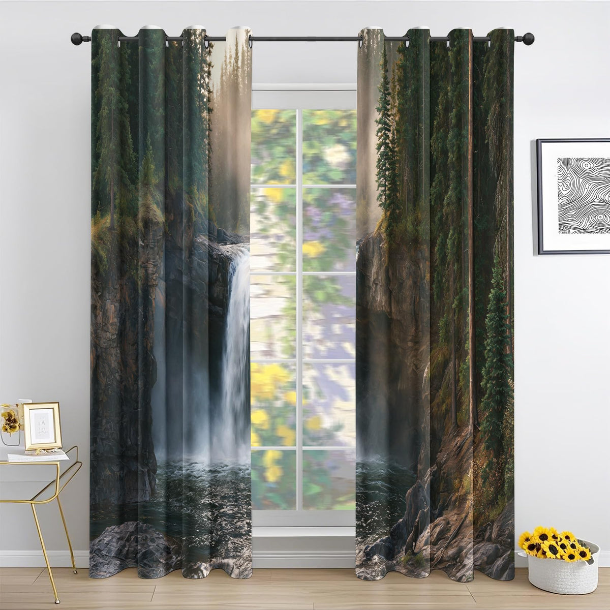 Waterfall Curtains 52x63 Inch, 2 Panels
