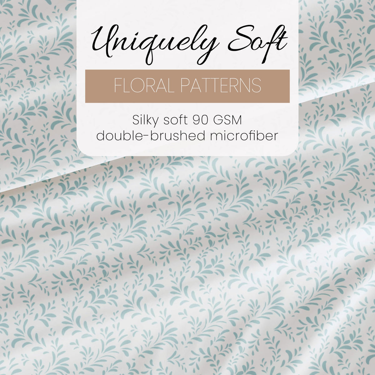 Linen Market Patterned Microfiber Queen Sheet Set 4 Piece – Oeko-TEX Certified Ultra Soft & Wrinkle-Free - 16" Deep Pocket Sheets - Easy Care Queen Size - Burst of Vines Light Blue