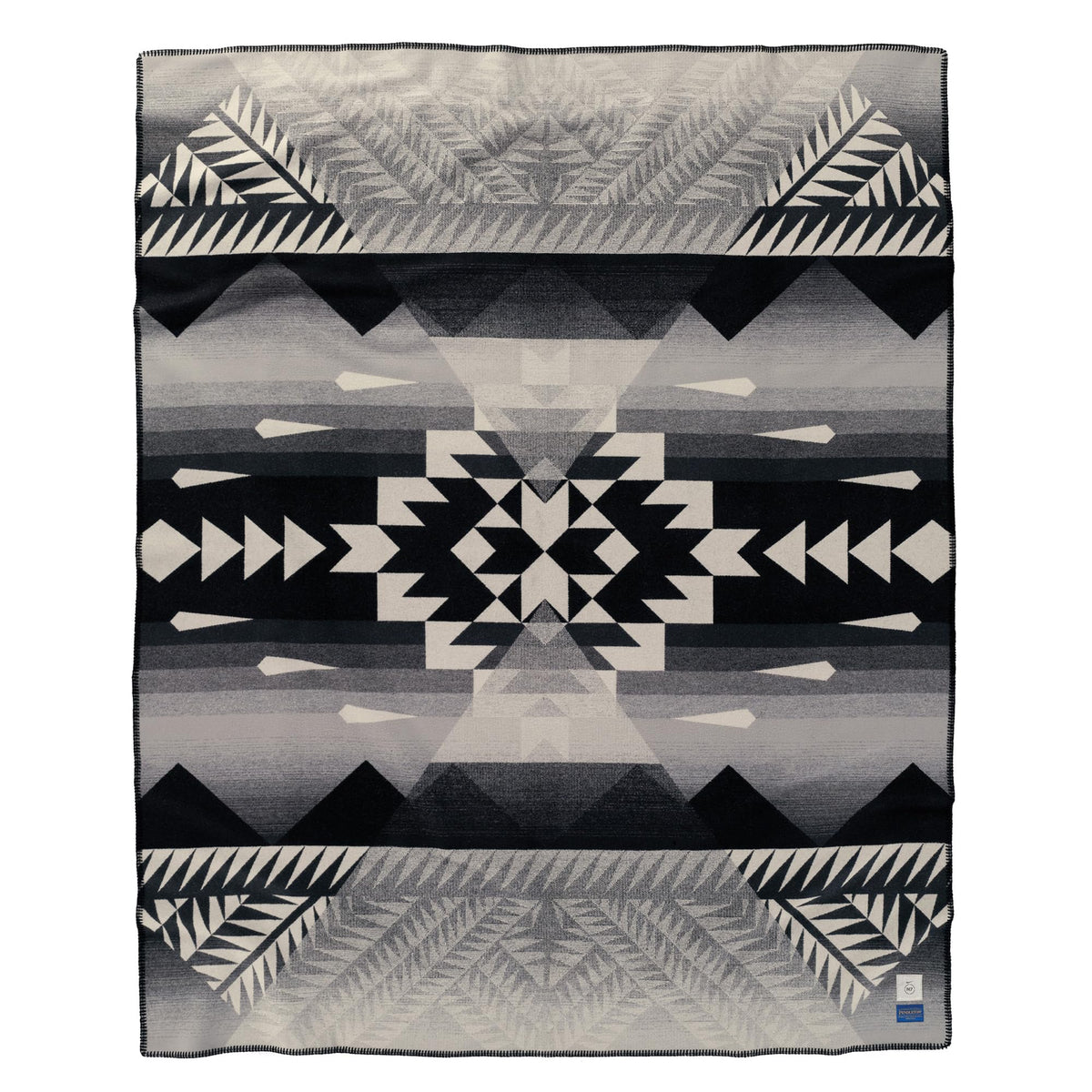 Pendleton American Indian College Fund Blanket - 64" x 80" Wool Cotton Soft, Reversible Blanket, Ultrasuede Binding, Made in USA - Nike N7 Peaks
