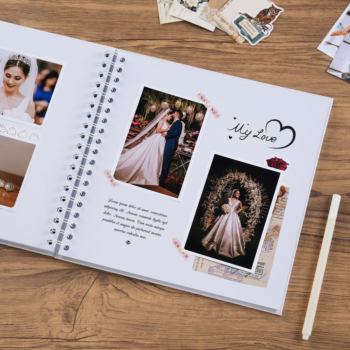 potricher 10 x 10 Inch DIY Scrapbook Album 40 Pages Hardcover Kraft Paper Scrap Book Photo Albums Memory Book for Wedding and Anniversary Family (White, 10 Inch)