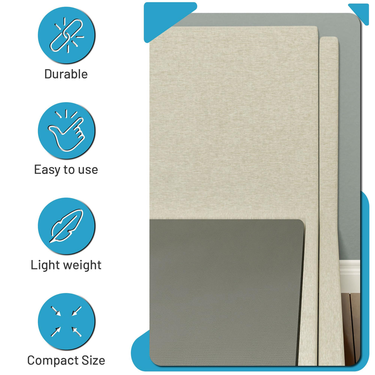 Treaton, 1.5-Inch Split Fully Assembled Bunkie Board for Mattress/Bed Support, Twin, Grey.