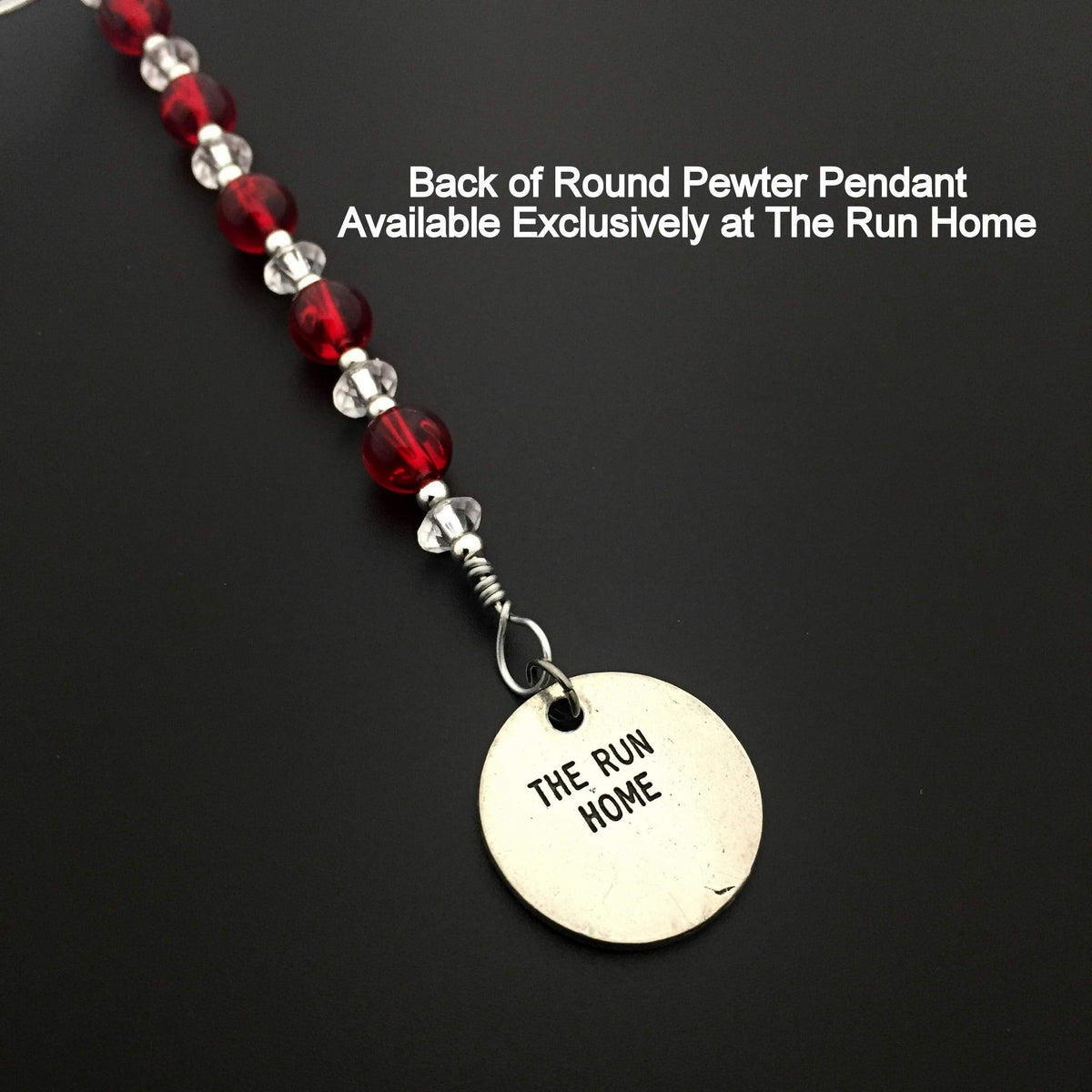 Track Round Ornament - Beaded Snowflake Christmas Ornament with Red Beads