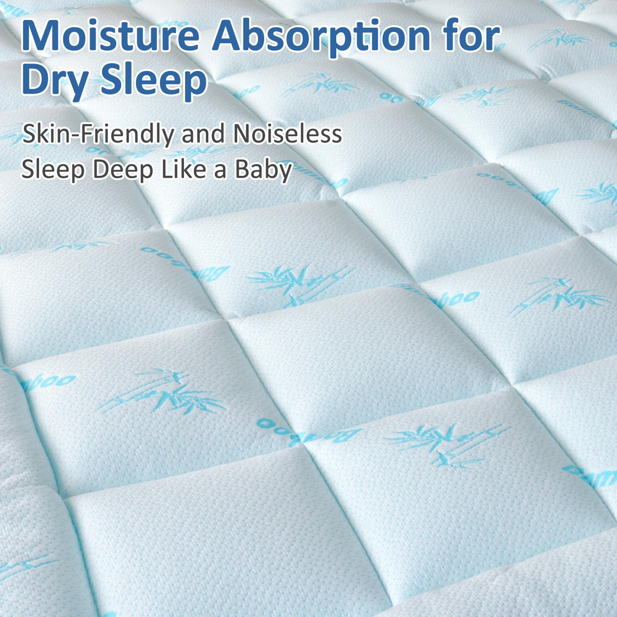 Favorland Mattress Topper King Size - Cooling Extra Thick Breathable Viscose Made from Bamboo Mattress pad - Soft Quilted Fitted Mattress Cover with 900 GSM Down Alternative Fill (8-21”Deep Pocket)