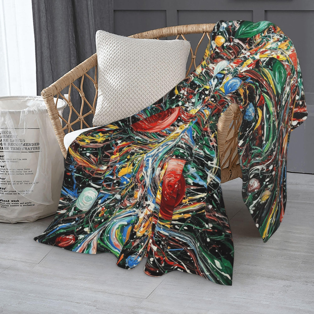 Artistic Christmas Candy Flannel Throw Blanket Soft Cozy Blanket for Living Room Couch Sofa Bed 50 x 60 Inches