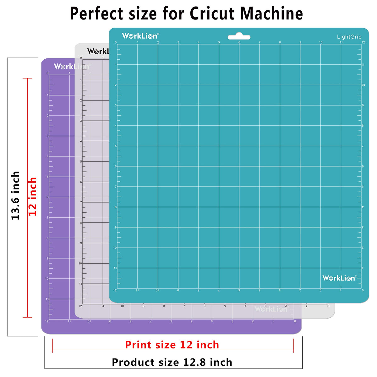 Cutting mat 12x12 Compatible With Silhouette Cameo 4/5/3/2/1(6 mats-4 Standard Adhesive,1Light Adhesive, 1Strong Adhesive) Adhesive Cutting Mat for Crafts, Quilting, Sewing, Scrapbooking and All Arts