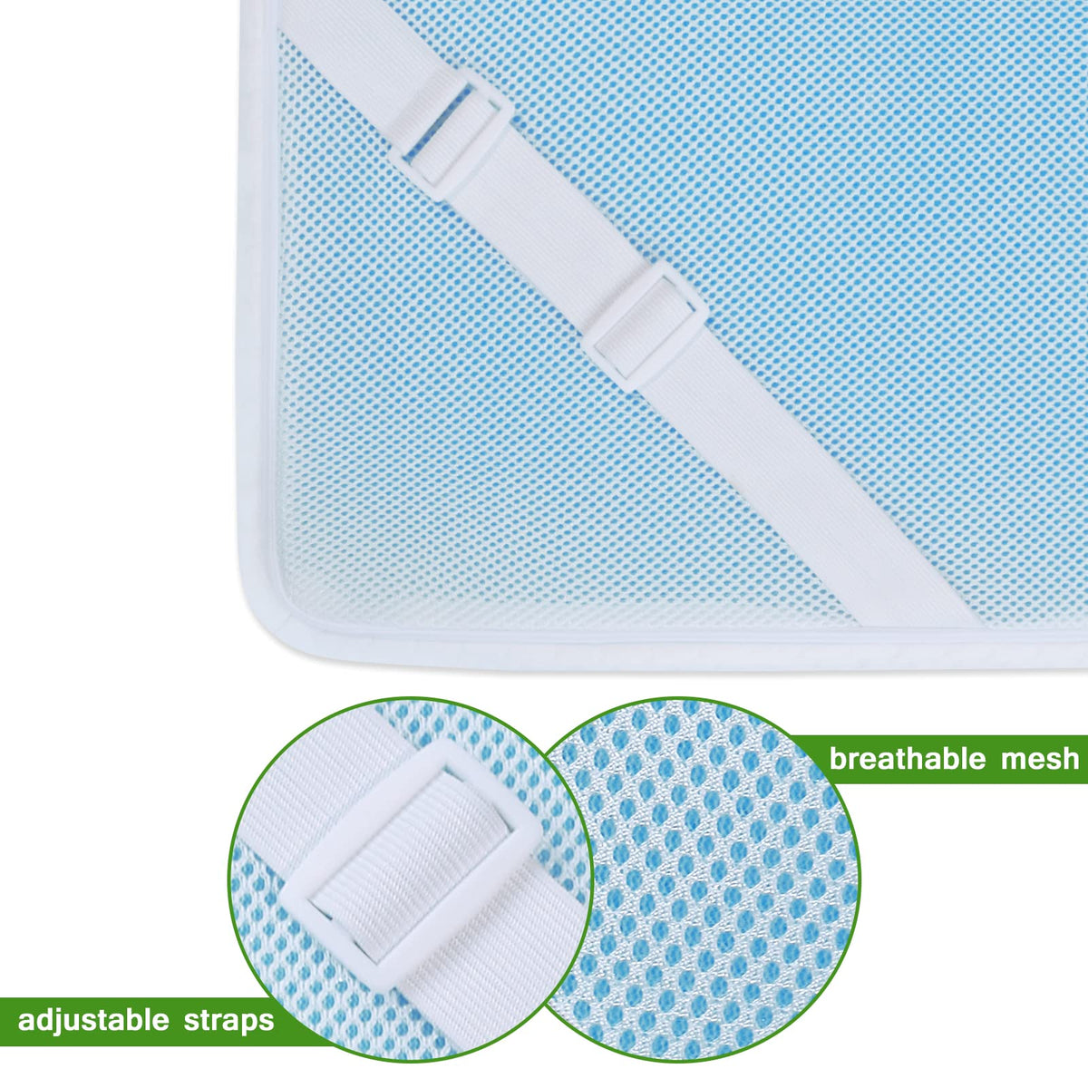 Mattress Topper Cover Queen Size (Only Cover) 3 Inch Mattress Protector Cooling Rayon Zippered Mattress Encasement with Adjustable Straps for Latex Mattress Topper Memory Foam Cover