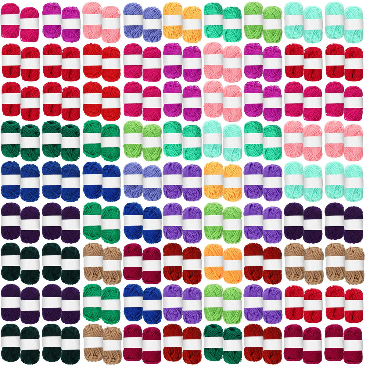 Nuogo 150 Rolls 3300 Yards Acrylic Crochet Yarn Bulk 53 Oz/ 1500 g Knitting Acrylic Yarn Skeins Soft Mini Soft Crochet Skeins Multicolor for Knitting Handcraft Weaving Projecting Kit(Mixed Colors)