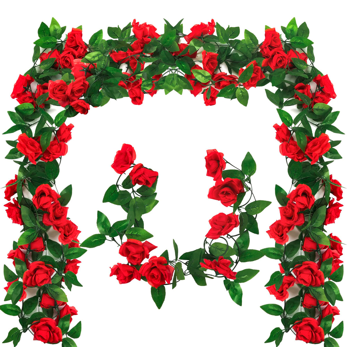 Arrowom Kentucky Roses Decorations, 48FT Roses Derby Party Supplies Fake Vine Flowers Plants, Derby Rose Artificial Flower Hanging Rose Home Party Garden Craft Art Decorations