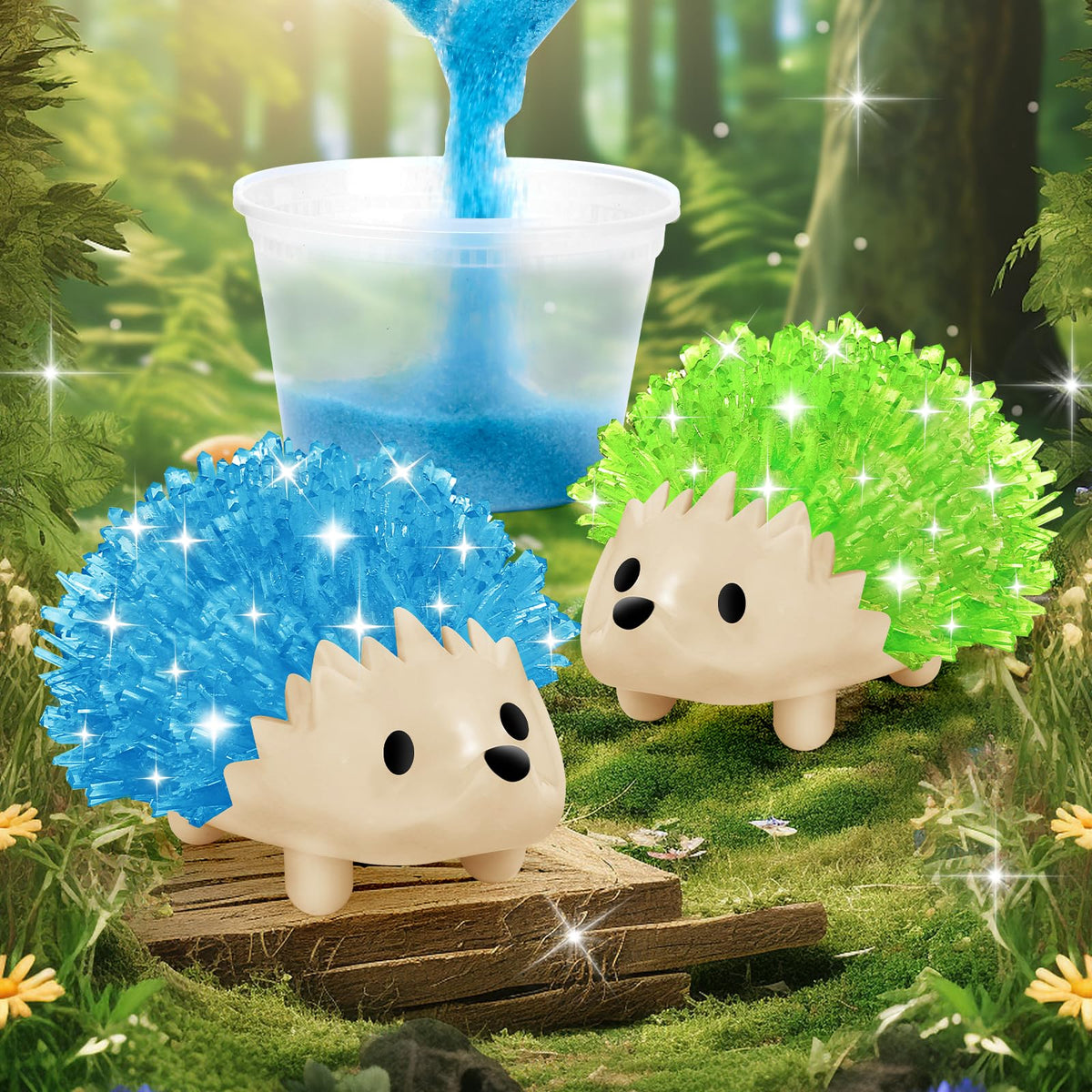 sdaymol Crystal Growing Kit for Kids - 2 Colors Hedgehog to Grow Fast in (24H),Science Experiments Learning & Educational Toys,Science Kits for Kids Age 8-12 STEM Project Gifts for Boys & Girls 6+