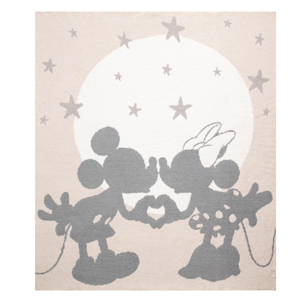 Jay Franco Disney Mickey Mouse & Minnie Mouse Throw Blanket - Cozy 50 x 60 Inch Fluffy Feather Knit Fuzzy Blanket, Gray Stars, Super Soft Lightweight Machine Washable Bedding