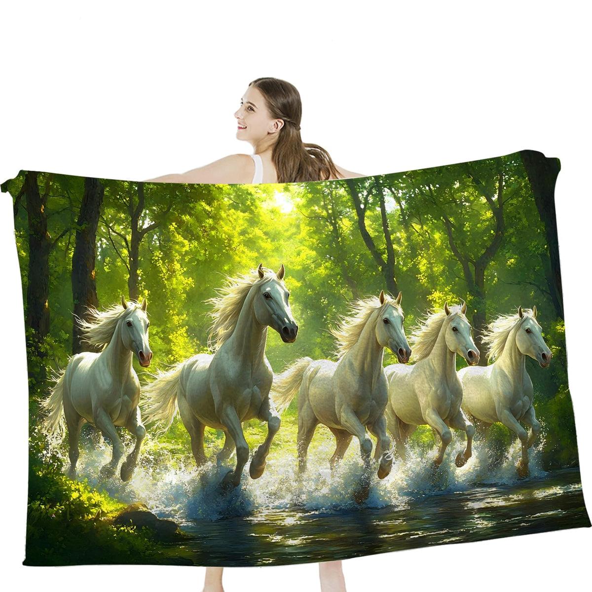 Tijuboni Horses Throw Blanket Horse Gifts for Girls Boys Women Men Kids Adults Soft Flannel Fleece Blanket for Couch Sofa Bed Home Decor 40"x50"