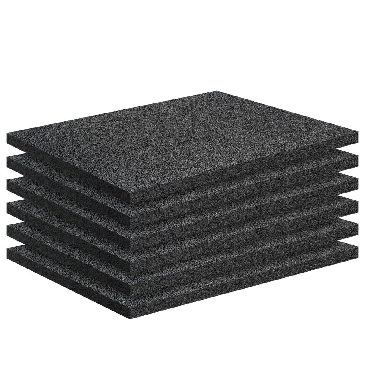 Polyethylene Foam Pads for Packing Foam Sheets Black Cuttable High Density Cushioning Inserts Protective Foam for Packing Cases and Crafts- 16" X 12" X 0.4"- 6 Pack