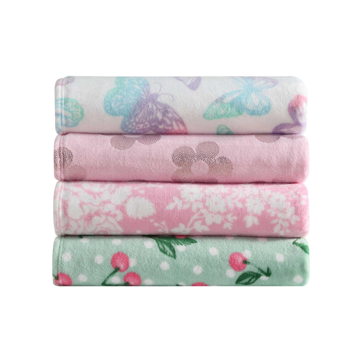 Betsey Johnson - Blanket, Buttery-Soft Throw Blanket for Couch or Bed, Boldly Plush & Oversized Bedding (Cherry Dots Green, 50" x 70")