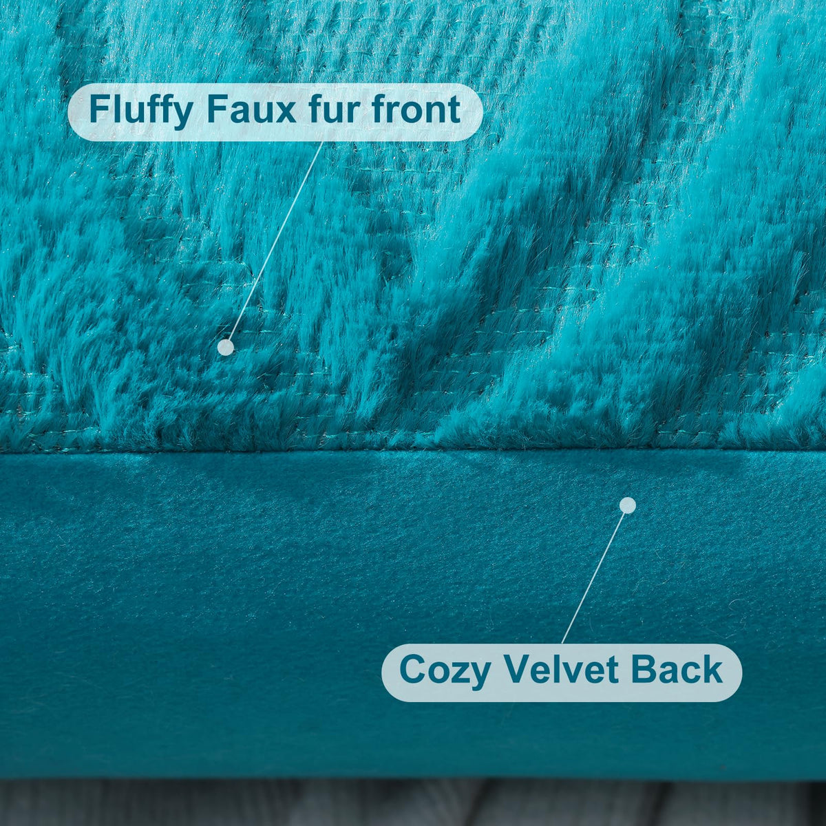 decorUhome Throw Pillow Covers 18x18 Inch Set of 2, Soft Plush Faux Wool Teal Solid Couch Pillow Covers, Accent Farmhouse Neutral Square Pillow Cases for Sofa Bed Living Room