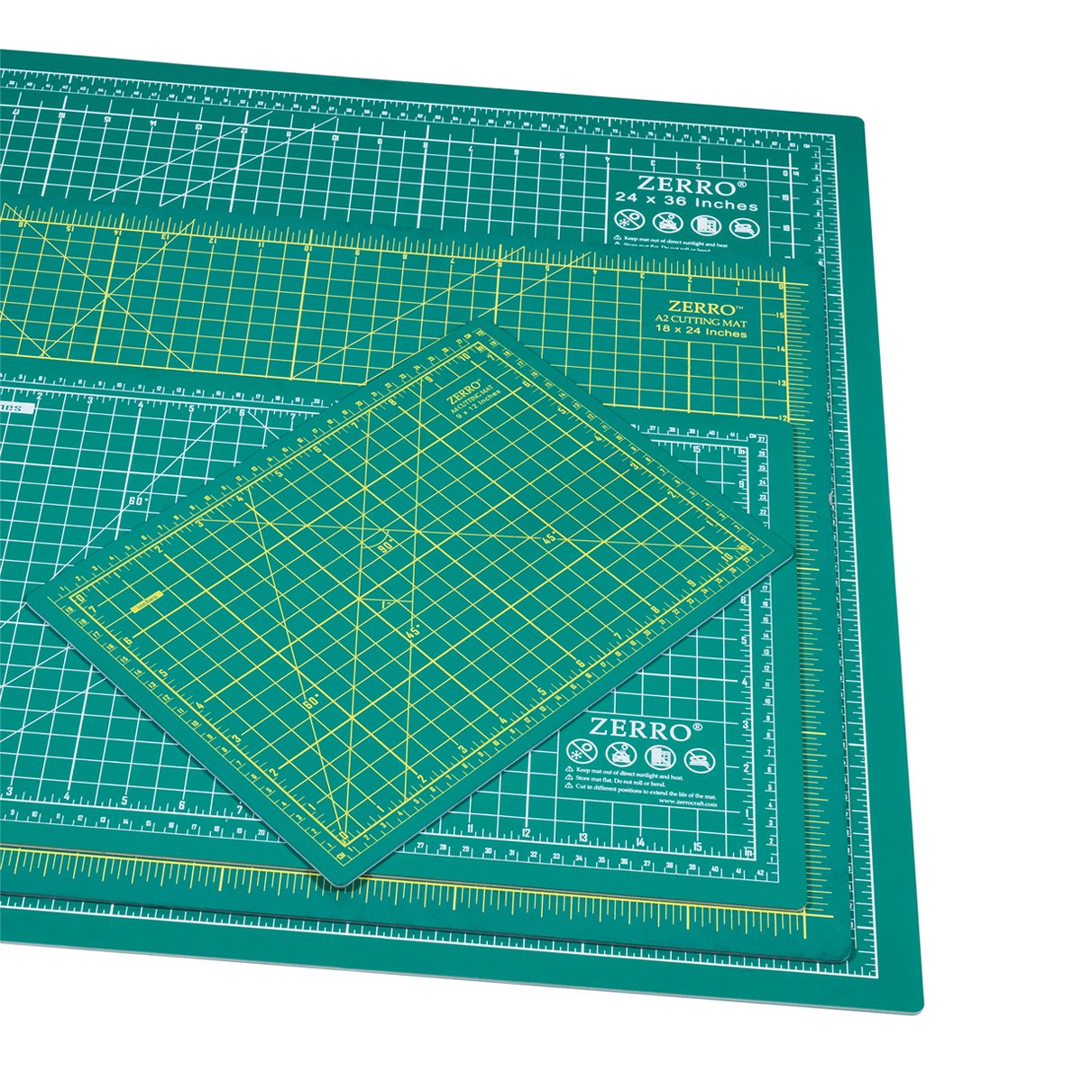 ZERRO Self Healing Cutting Mat 24" x 36", Professional Double Sided Durable Non-Slip Rotary Mat for Scrapbooking, Fabric, Quilting, Sewing-3mm Thick (A1)