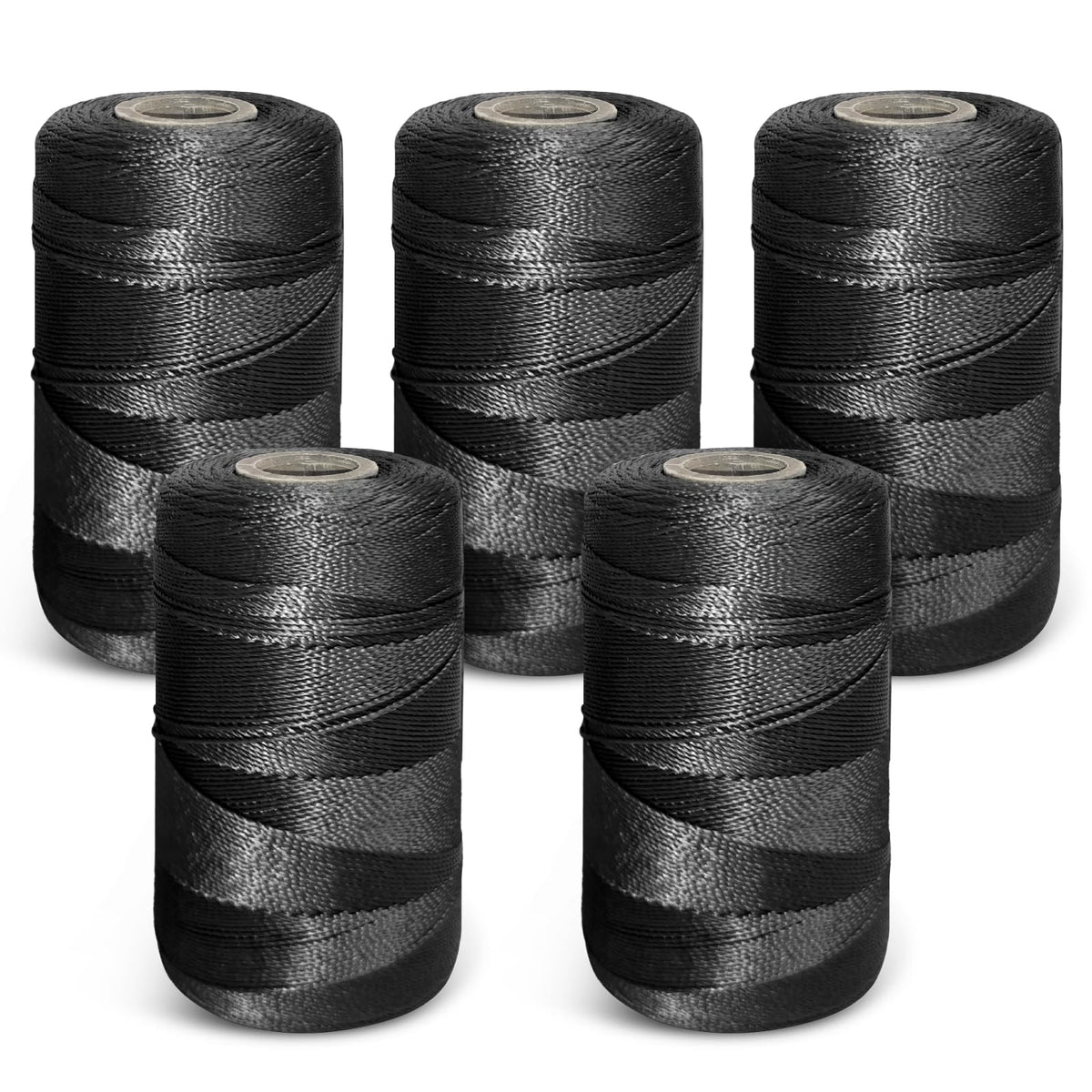 NEWSEED 5 Rolls Mason Line, 1300FT Per Roll #18 Nylon String Line, Nylon Twine for Gardening, Masonry Tools, Construction Layout, Crafting DIY Project, Fluorescent Black