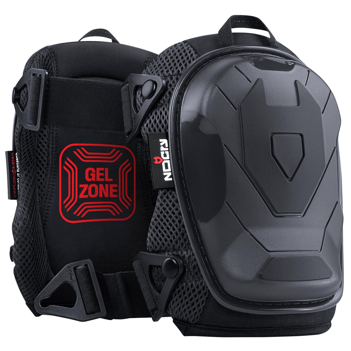NoCry Professional Construction Knee Pads for Men and Women with Non-Slip Heavy Duty Cap and Ankle Support — Thick Foam and Gel Cushioning — Reinforced, Adjustable Straps and Military Grade Rivets