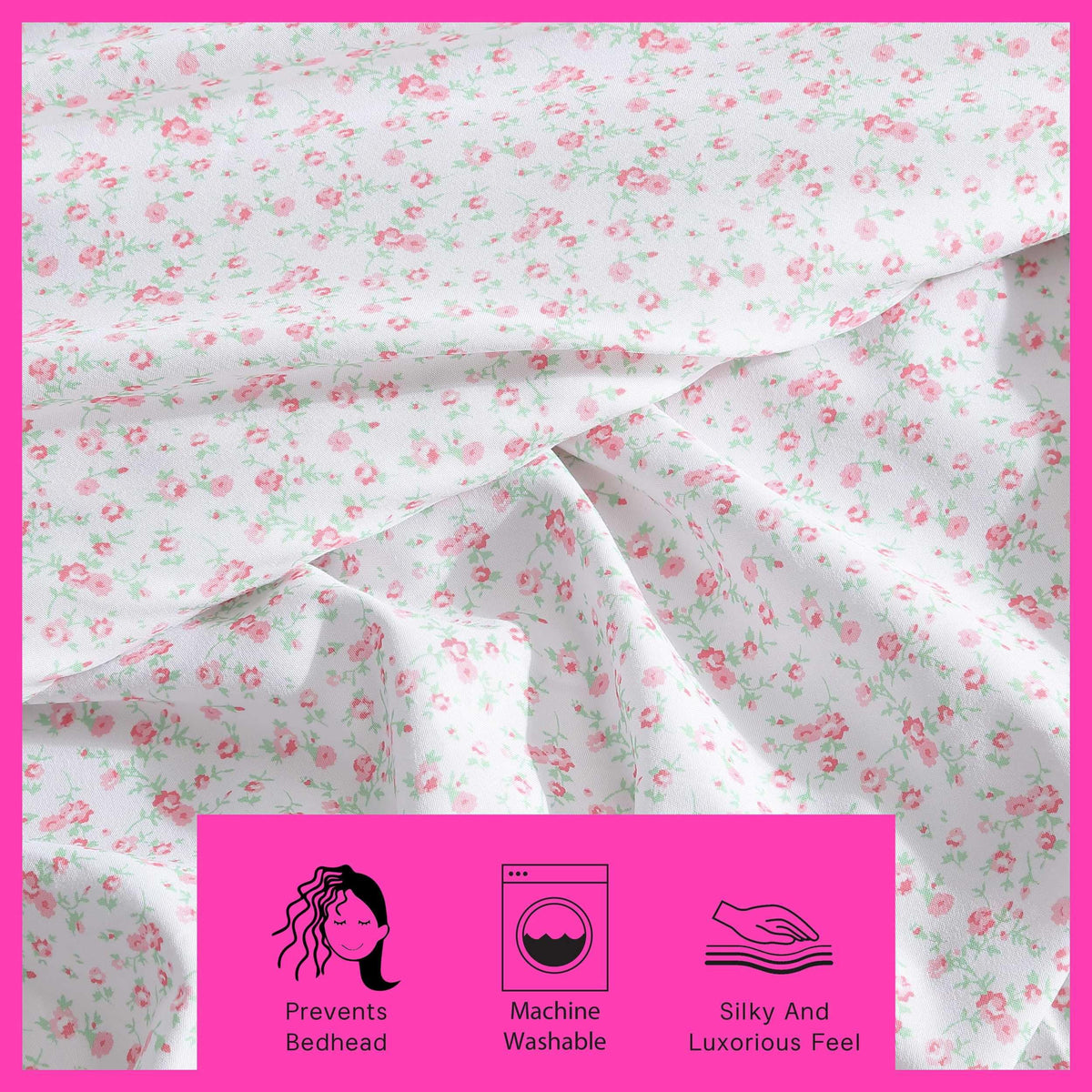 Betsey Johnson - Queen Bed Sheets, Fade & Wrinkle Resistant Bedding Set with Matching Sham(s), Soft & Lightweight Bedding Essentials (Whimsical Floral Green, Queen)