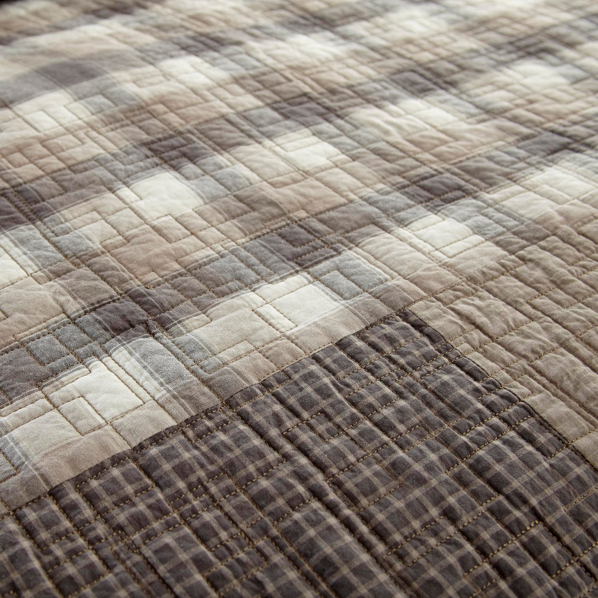 Donna Sharp Smoky Square Cotton King Quilt Set, 110 x 96