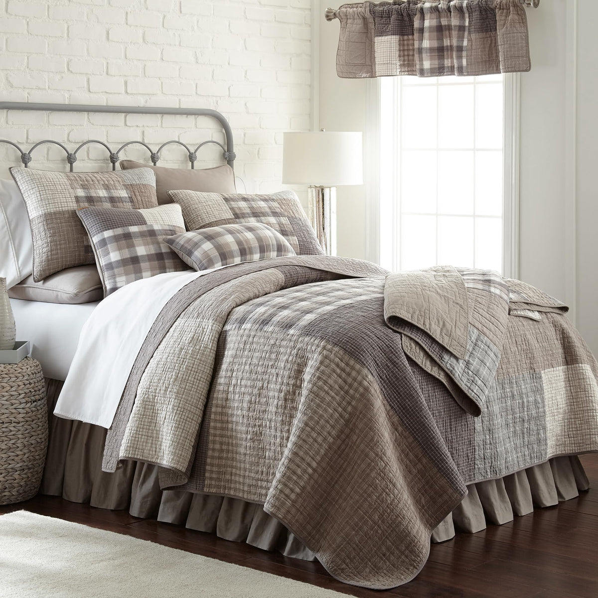 Donna Sharp Smoky Square Cotton King Quilt Set, 110 x 96