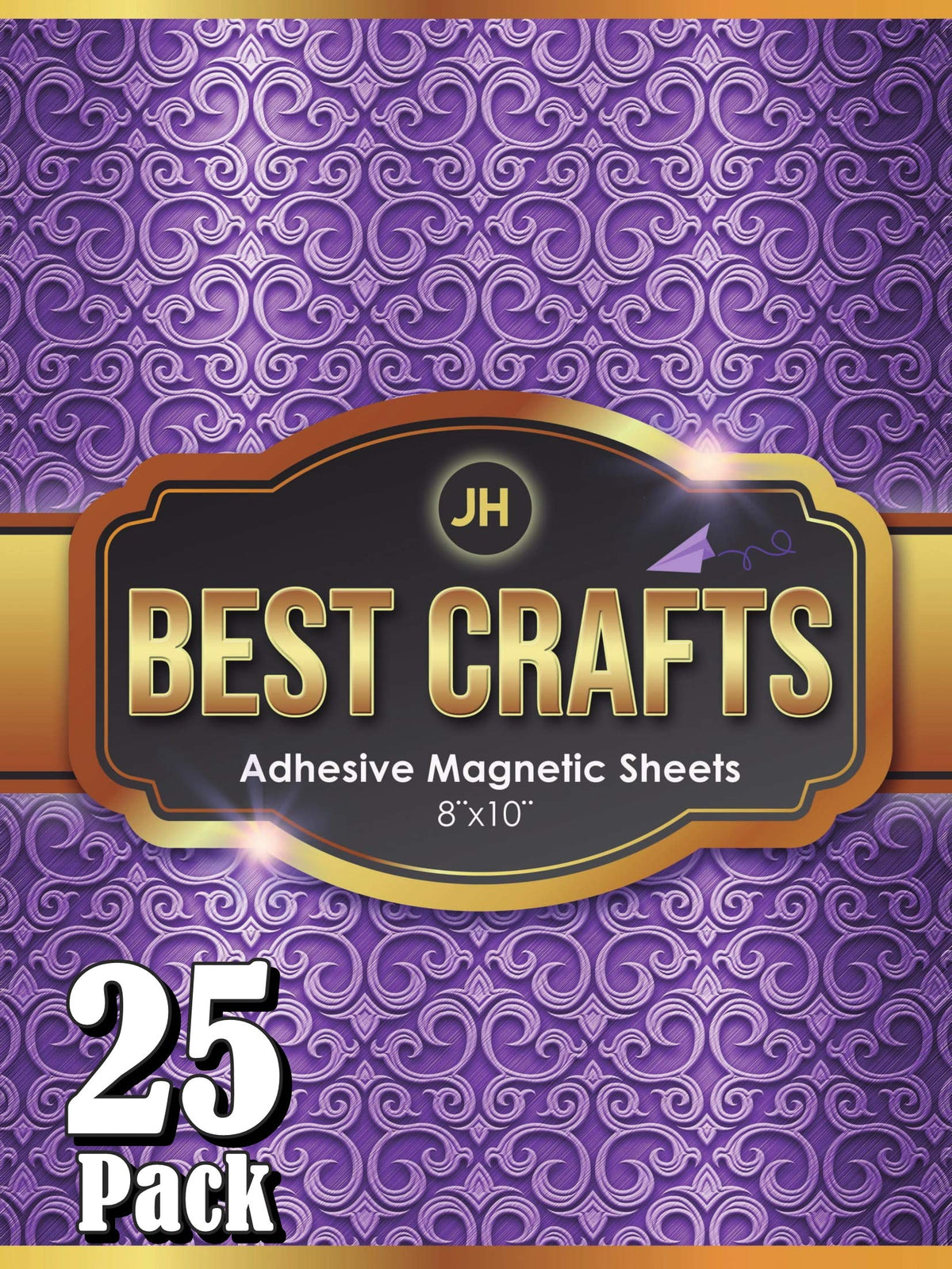 JH Best Crafts Adhesive Magnetic Sheets | Flexible Magnet with Adhesive Backing | 8 x 10 Inch Magnets for Crafts and Pictures | Cut to Any Size | Pack of 25