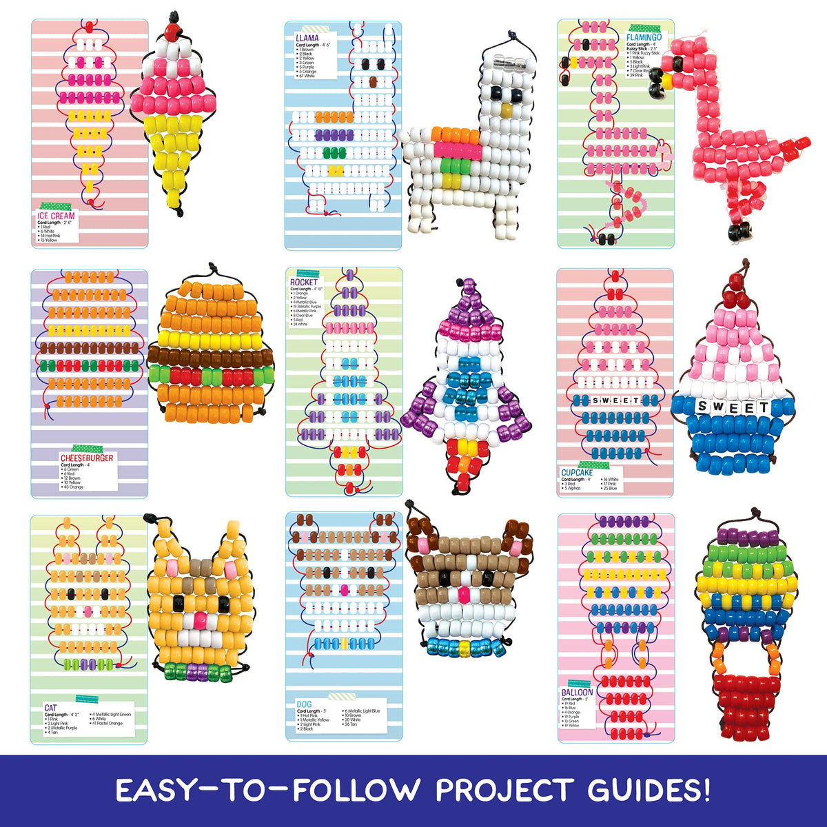 Made By Me Ultimate Bead Pets by Horizon Group USA, Bead Pets Crafts for Kids, Includes Over 1400 Beads, Cording, Keychains & Carabiner Clips, Design Templates, Storage Cases & More