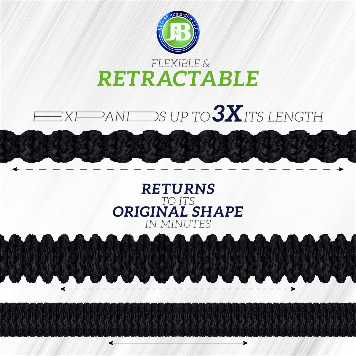 J&B XpandaHose 150ft Expandable Garden Hose – Ultra-Strong 3750D, 4-Layer Latex Core, Brass 3/4" Connectors, 10-Pattern Nozzle & Storage Bag – Lightweight, Kink-Reducing, Leak-Resistant